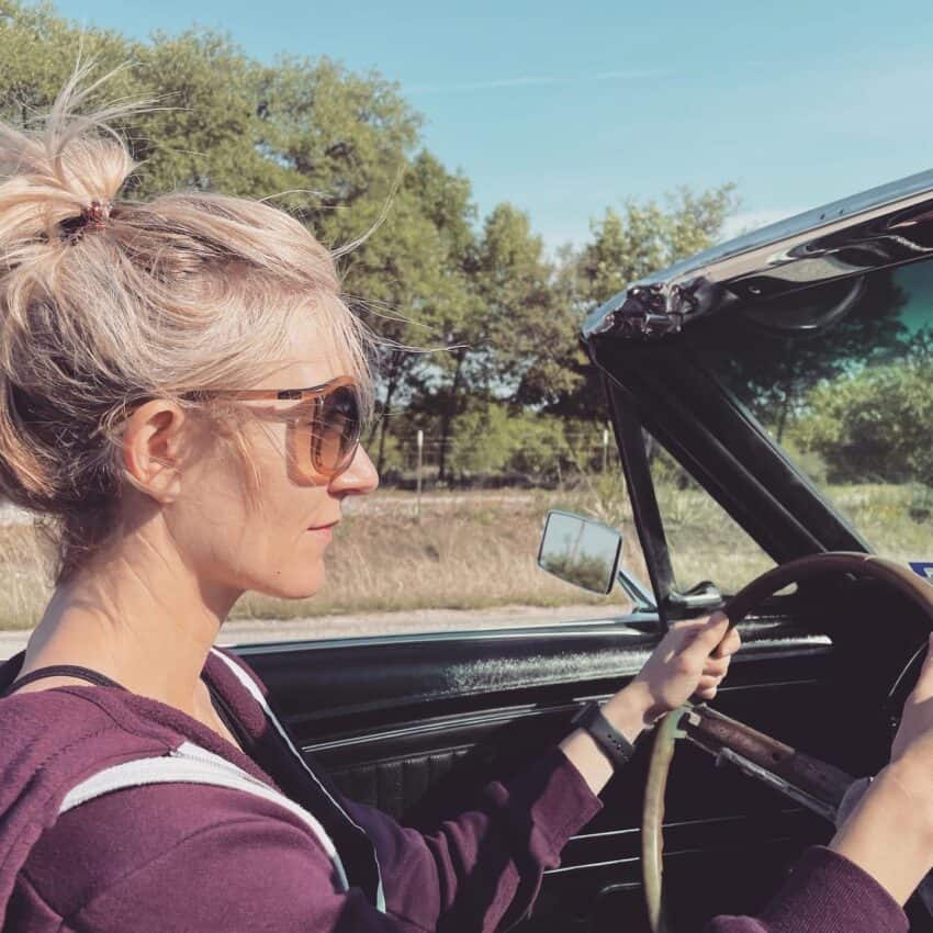 Meredith Adkisson driving

