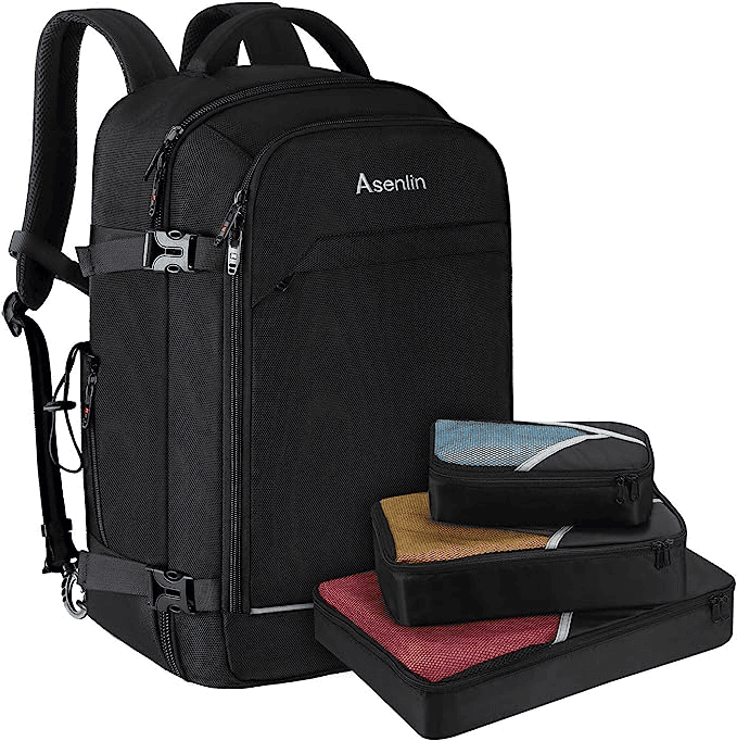 black suitcase backpack