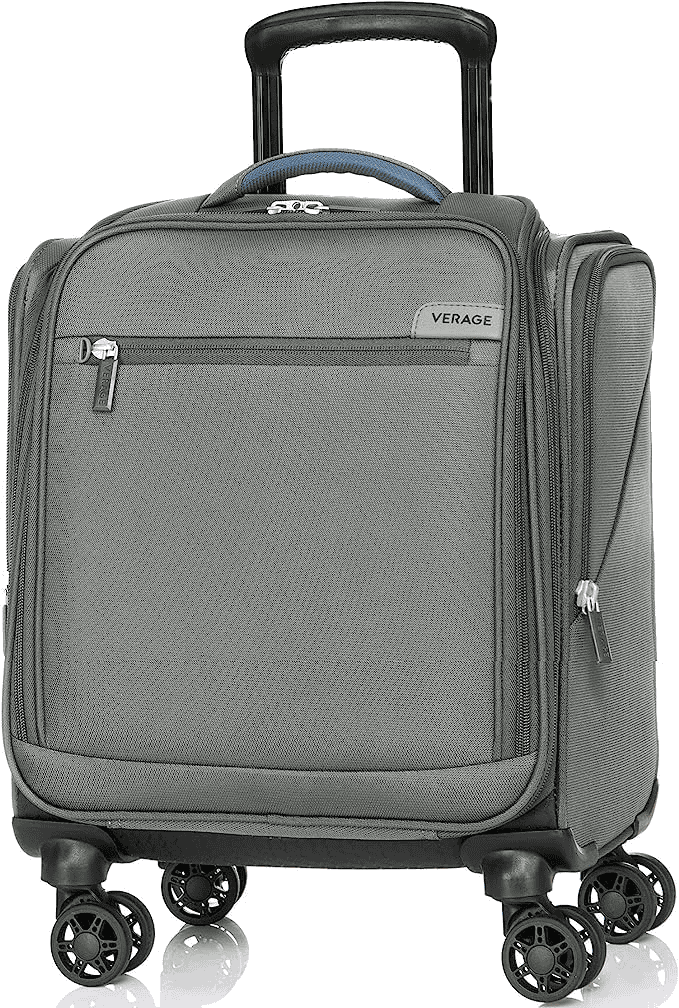 VERAGE gray soft side rolling under-seat suitcase