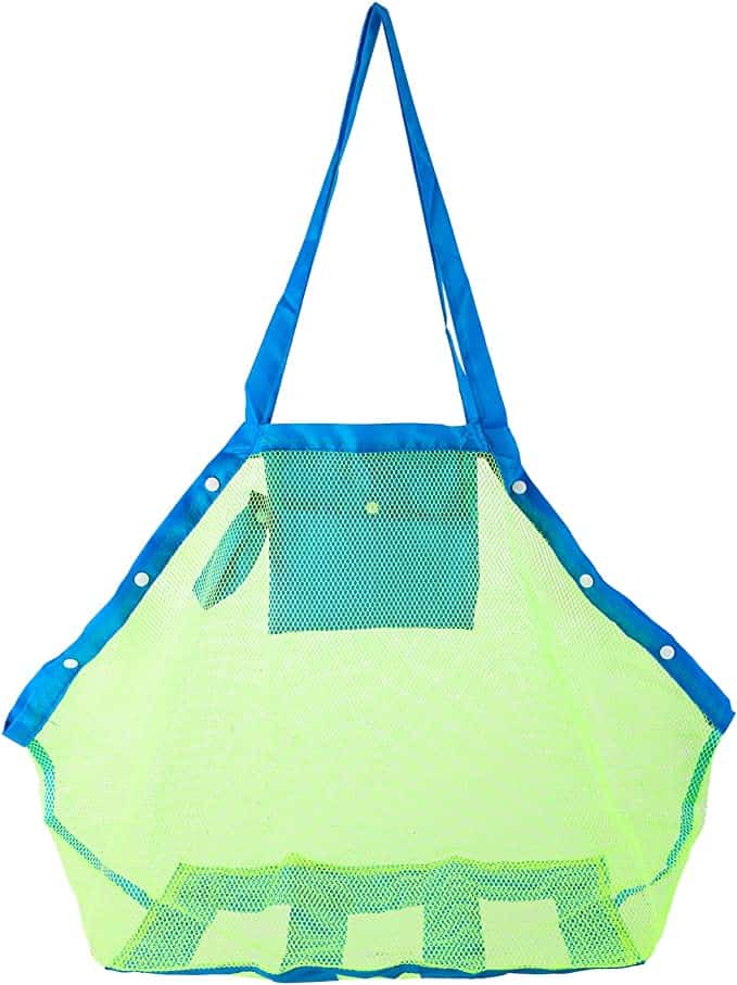 green mesh beach bag