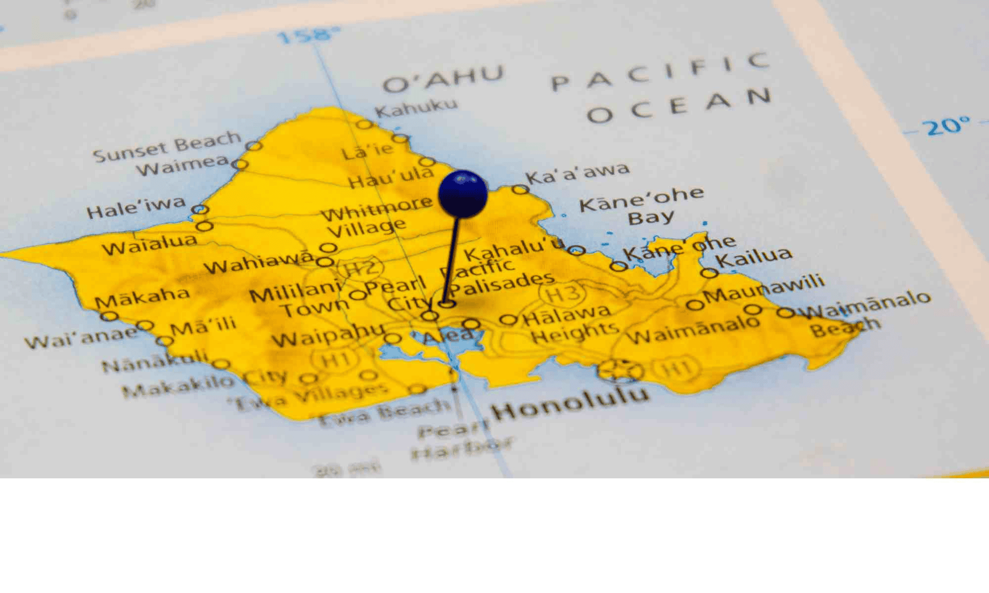 map of Oahu