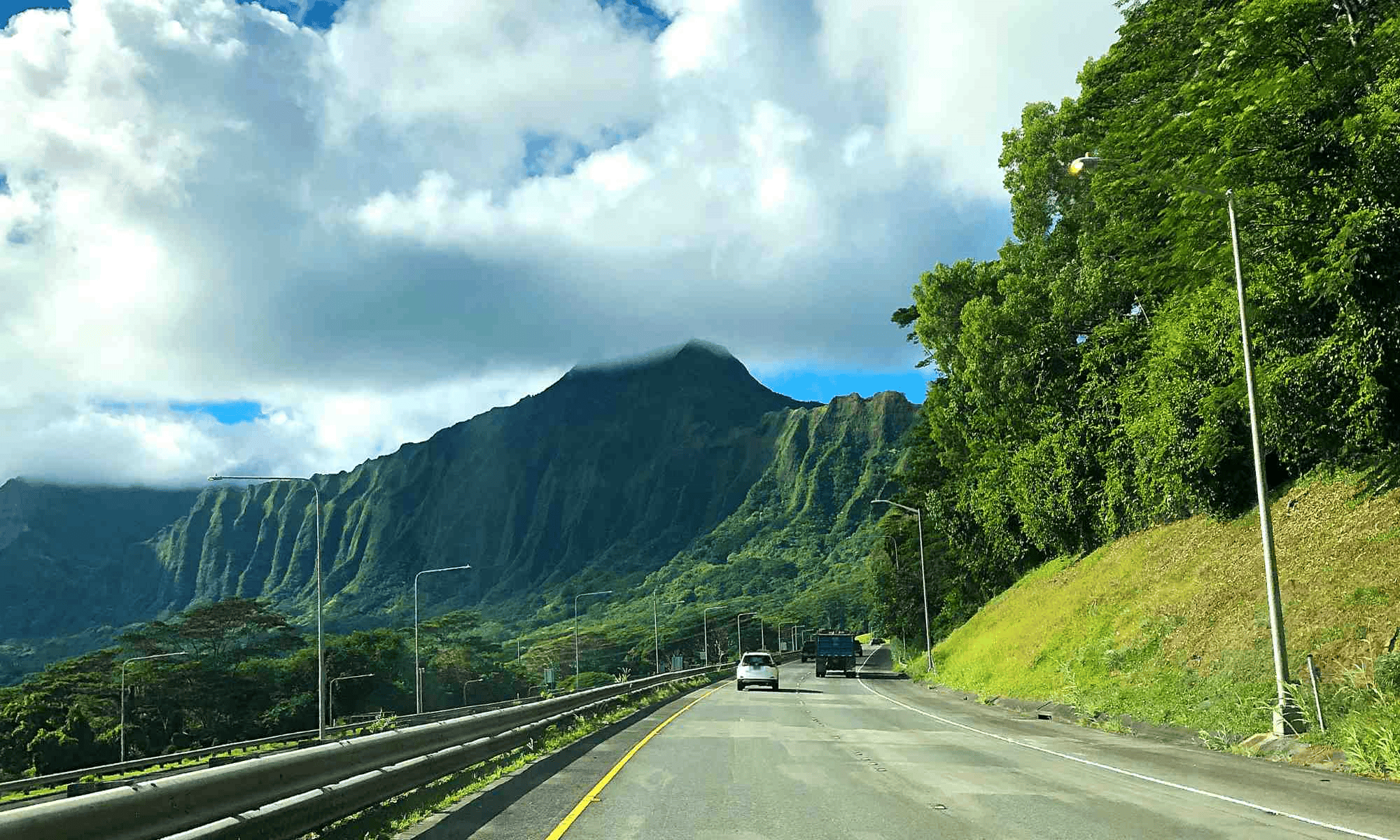 driving in Oahu, Hawaii