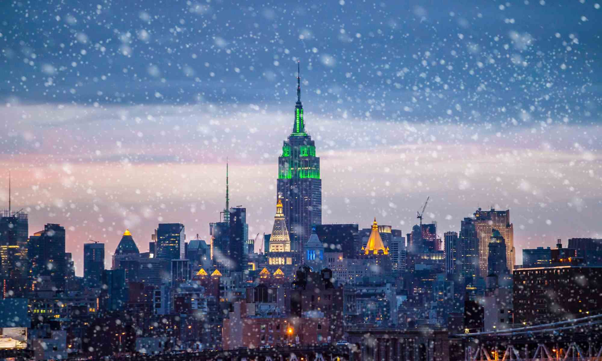 NYC skyline in winter