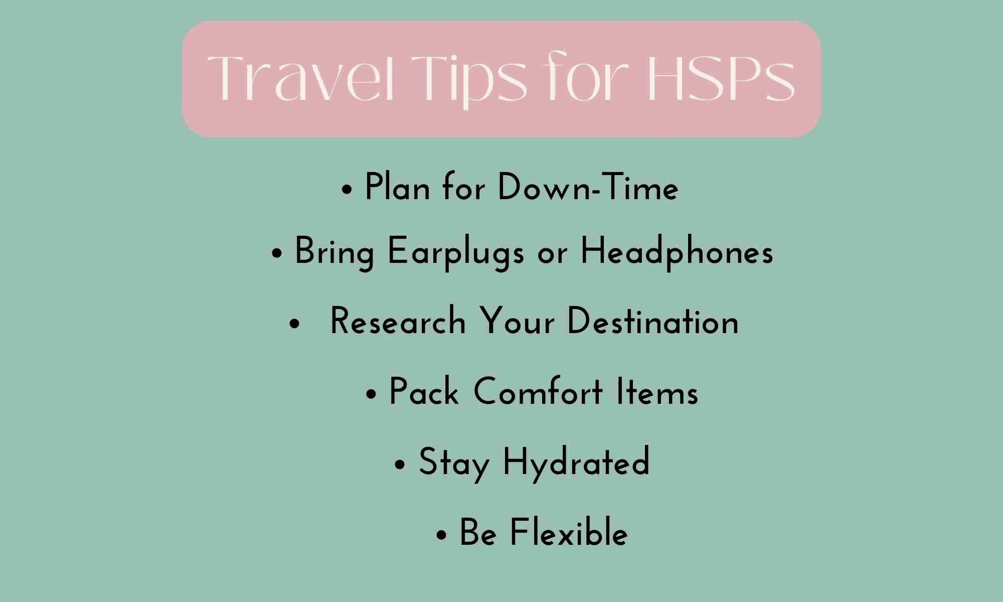 travel tips for highly sensitive persons