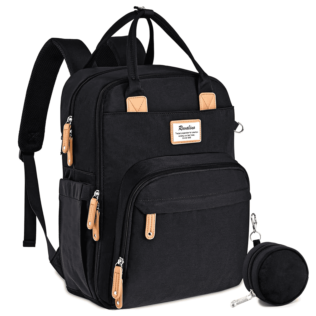 Black Ruvalino diaper bag backpack