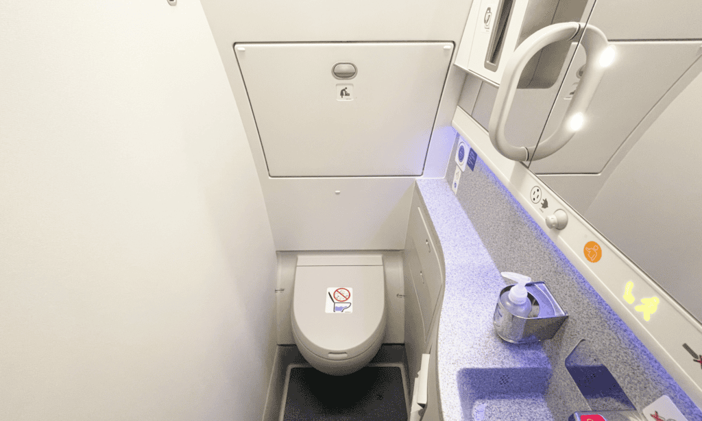 airplane lavatory with changing table