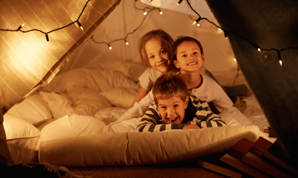 kids in indoor tent