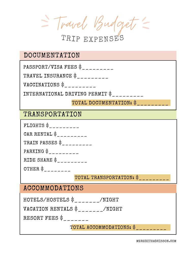 trip expenses