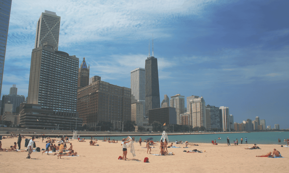 beach in Chicago on Lake Michigan